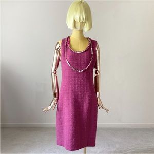 Moschino Cheap And Chic Pink Chain Necklace Midi Dress 12